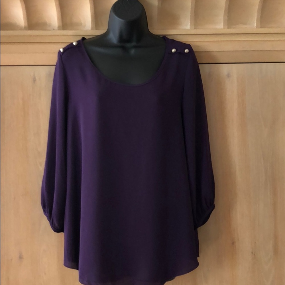 Plum colored blouse by Madelyn